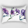 Rectangular throw pillow cover with tropical flowers pattern 30x50 cm
