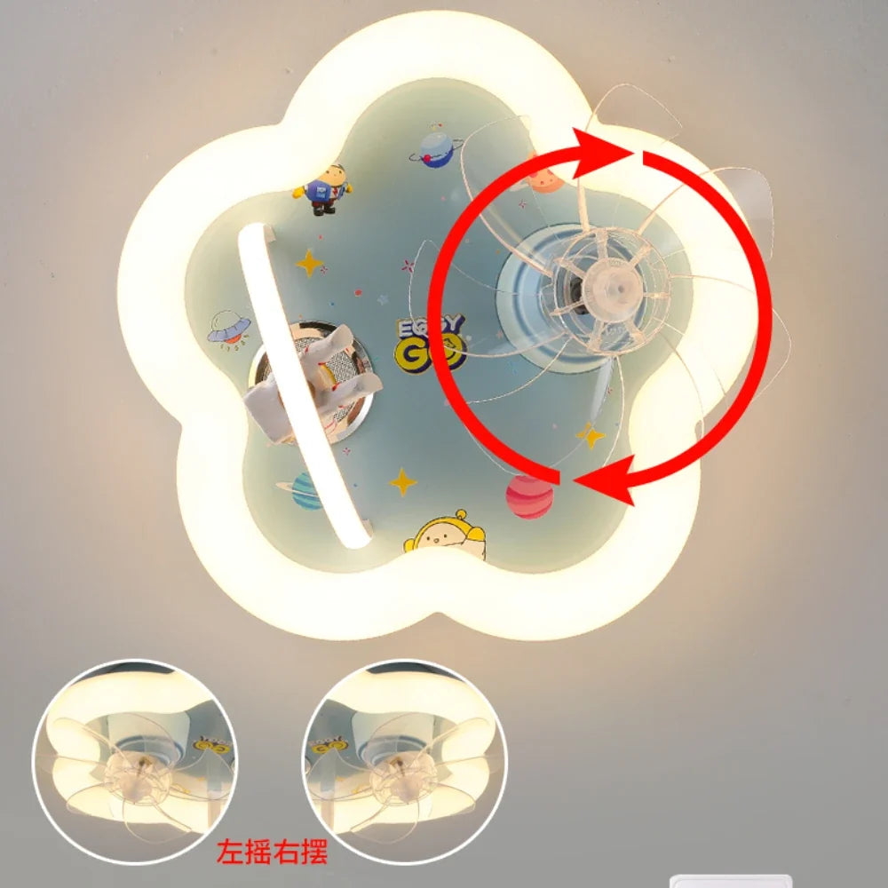 Led astronaut ceiling with fan and bluetooth music - view 3