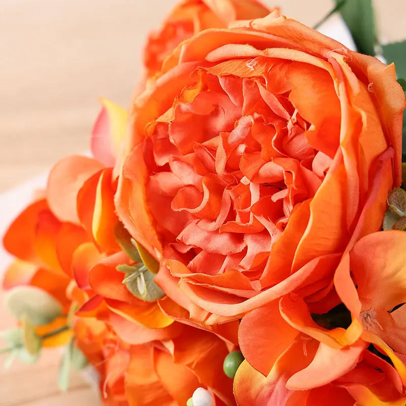 Yellow and White Artificial Silk Rose Bouquet, Design 1 - view 3