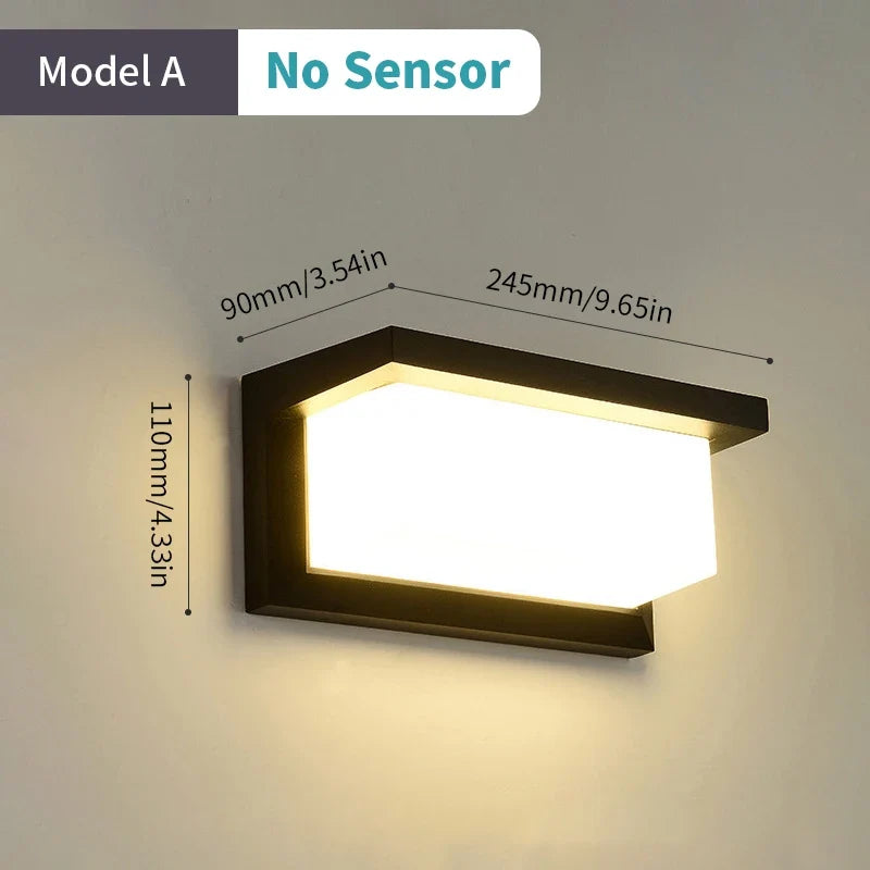 Outdoor led wall sconce with automatic motion sensor - ModelA NO Sensor / Cold white / AC85-265V