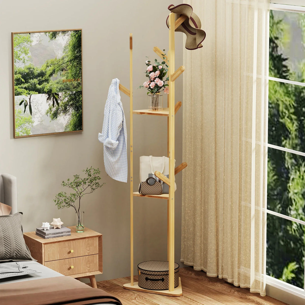 Natural bamboo support for decorative clothing and accessories - view 3