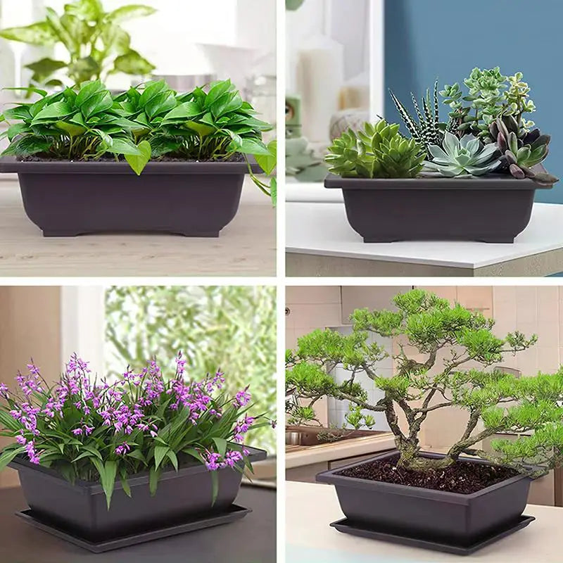 Rectangular flower pots imitation clay for outdoor garden - view 10