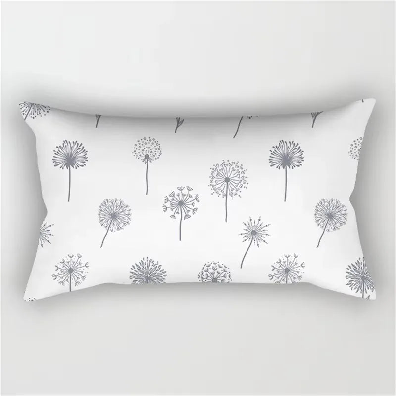 Geometric throw pillow cover grey decorative patchwork for bed or sofa