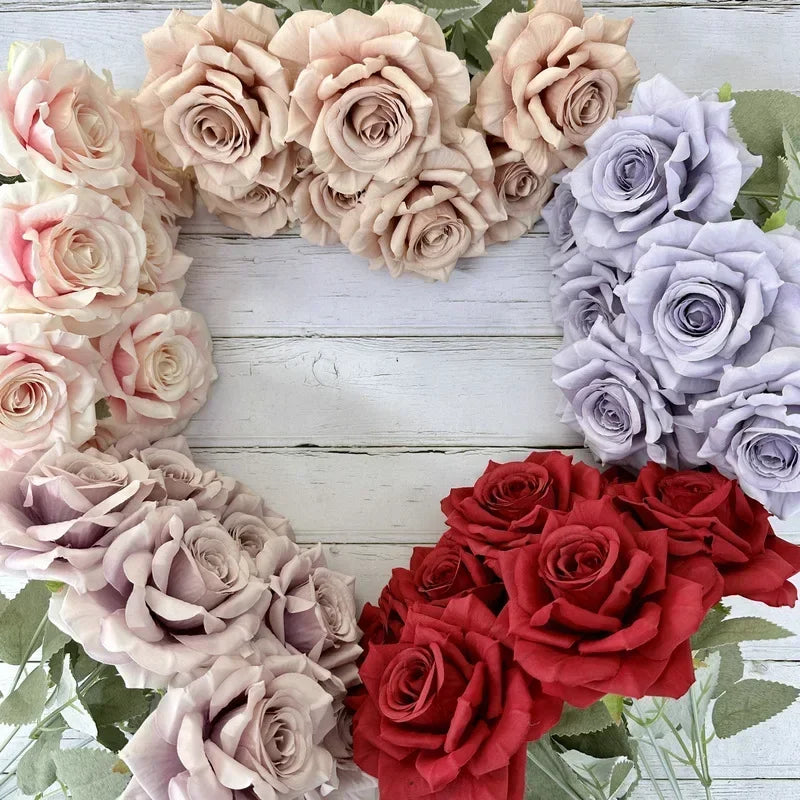 Bouquet of artificial silk rose wines for festive decoration - view 4