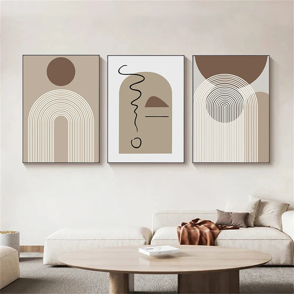 Abstract geometrical modern boho table for interior decoration