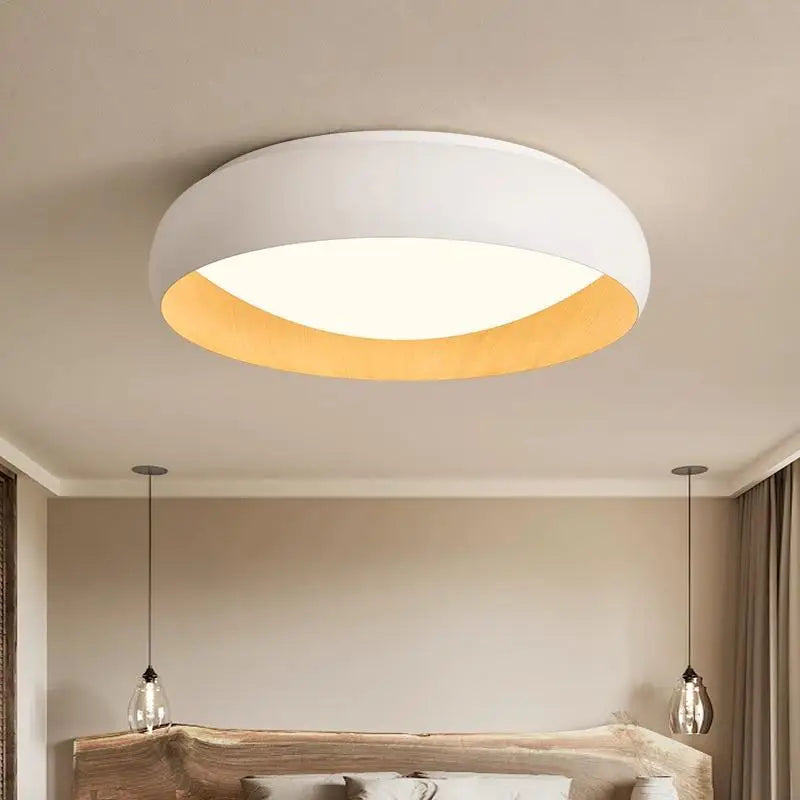 Japanese retro light circular anti glare light soft lighting - view 4