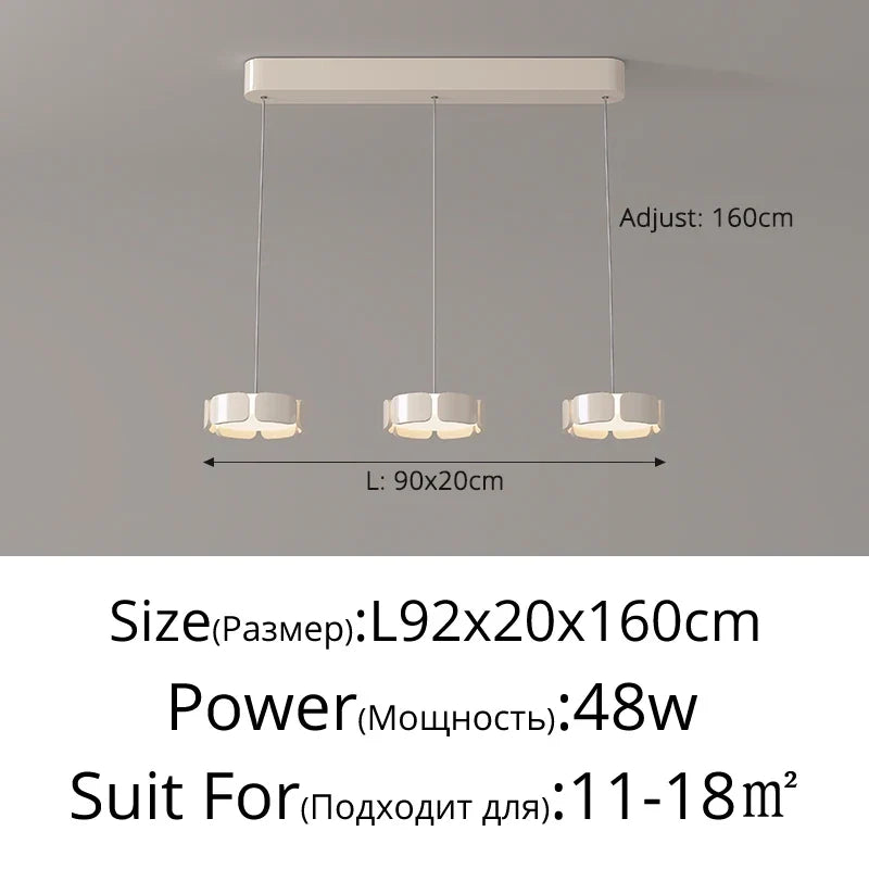 LED pendant light upliftable style minimalist Italian for modern decoration - White-Lift-3 Heads / 3 Colors No Remote