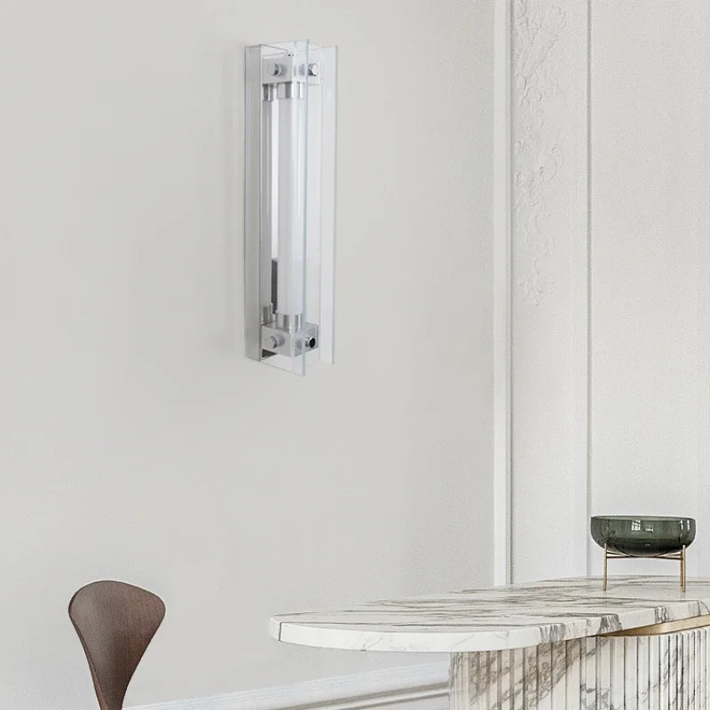 Modern wall sconce in aluminium and glass artistic design - view 2