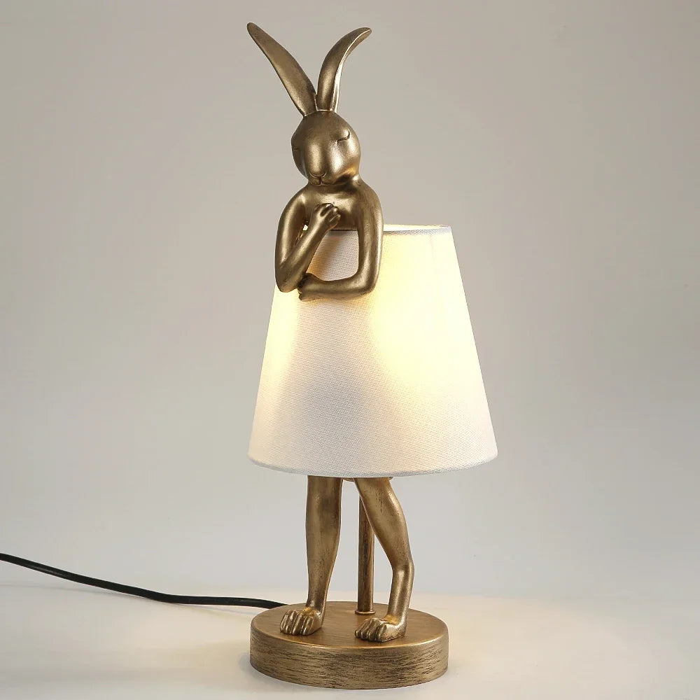 Rabbit desk lamp in retro design resin for interior decoration - view 2