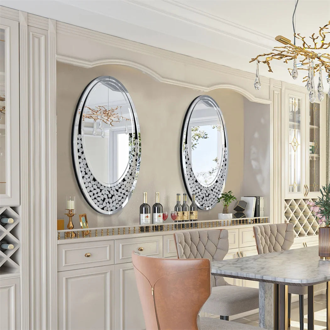 Oval decorative mirror in tear shape for interior - view 4