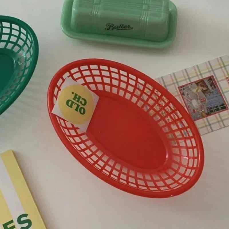 Plastic oval basket for food and decorative storage - 04
