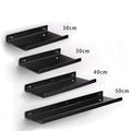Transparent acrylic floating wall shelf for organized storage - Black 4 Pieces