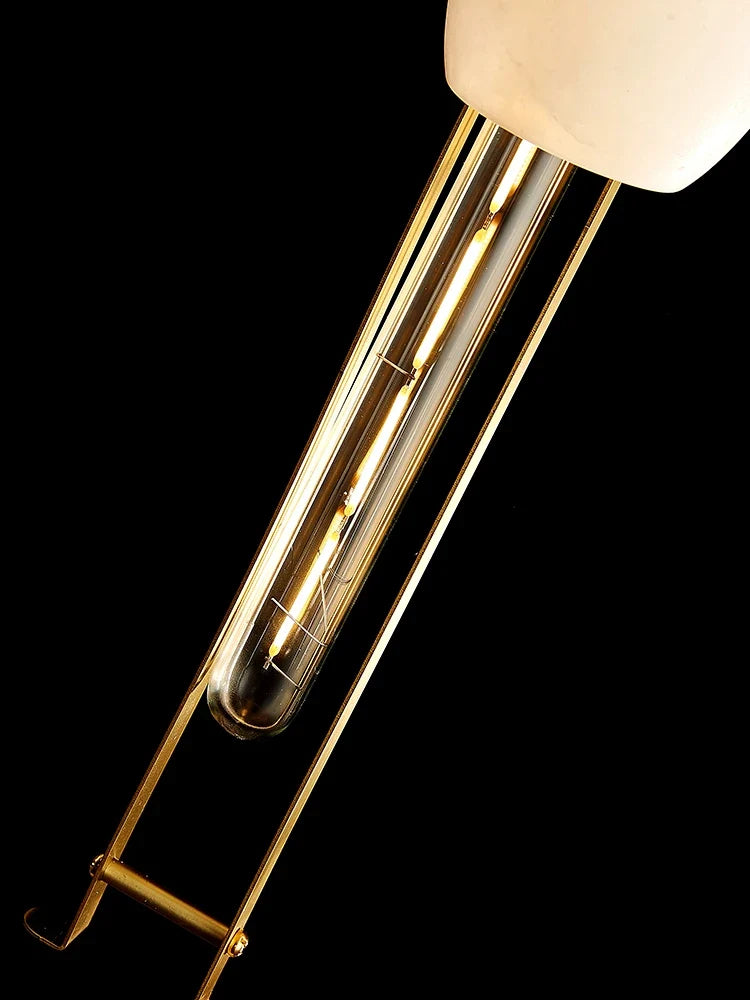 Modern chandelier in natural marble and minimalist copper for decoration - view 5