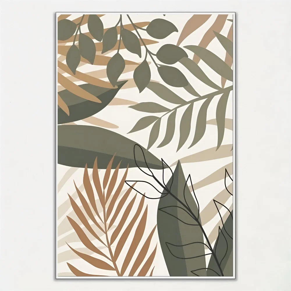 Printed paper poster palm leaves artistic decoration for interior - Z1 / 10x15cm Unframed