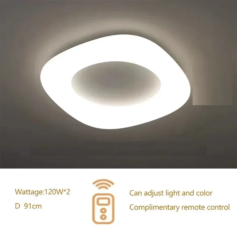 Modern minimalist acrylic eye protection pendant light, living room, bedroom, circular LED indoor lighting - Ceiling lamp 91cm