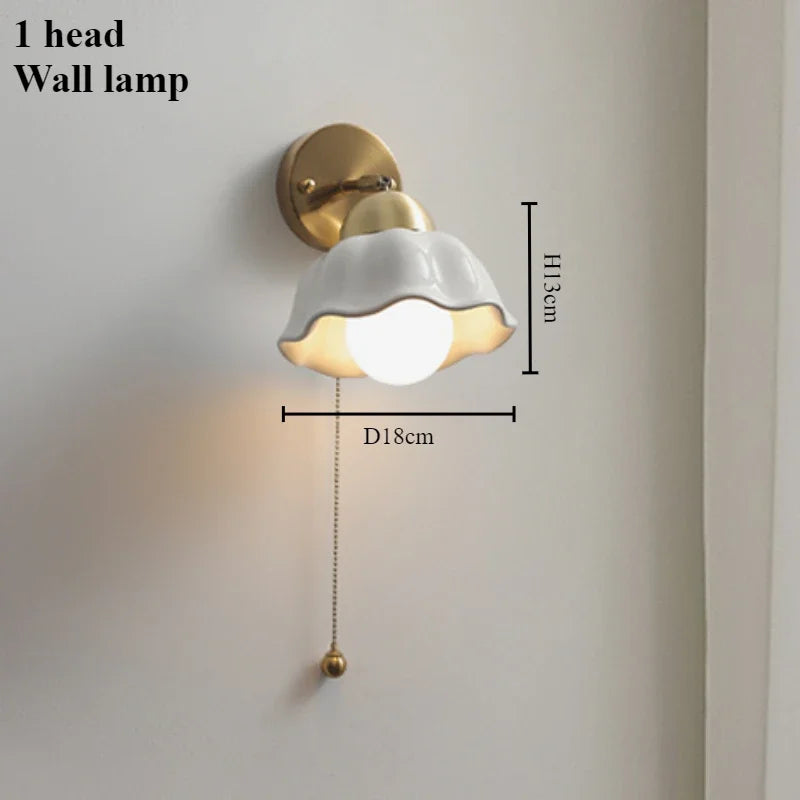 Modern chandelier in ceramic flower for contemporary interior - Wall Lamp / Warm Light 3000K