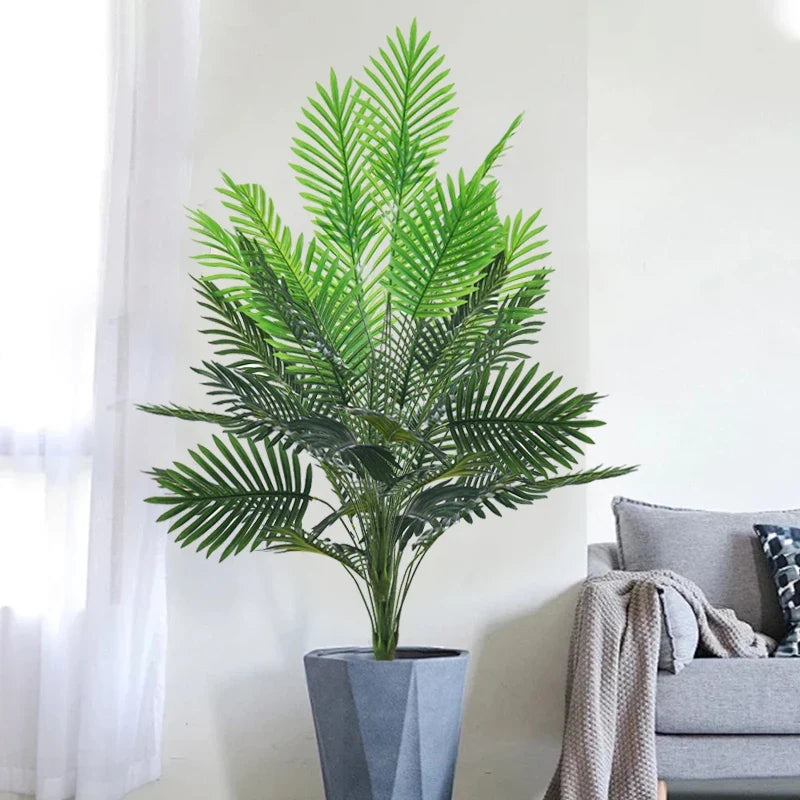 Artificial plastic palm with monstera leaves for garden - view 3