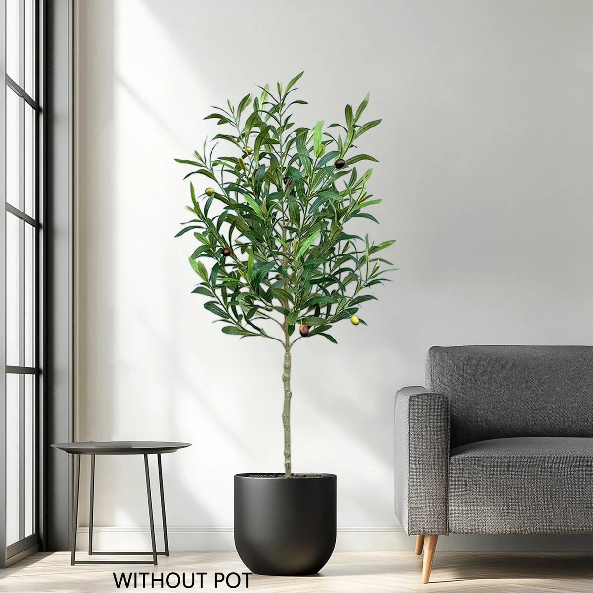 Realistic artificial olive branch for interior decoration