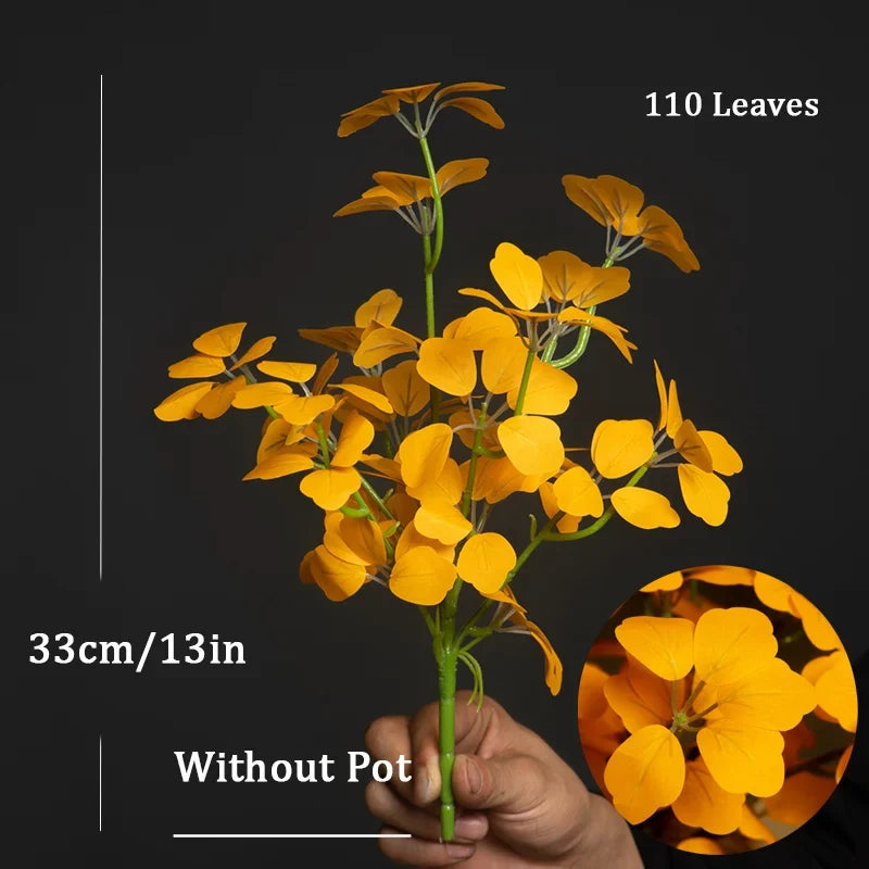 Artificial plants of four-leaf clover for interior decoration - Yellow