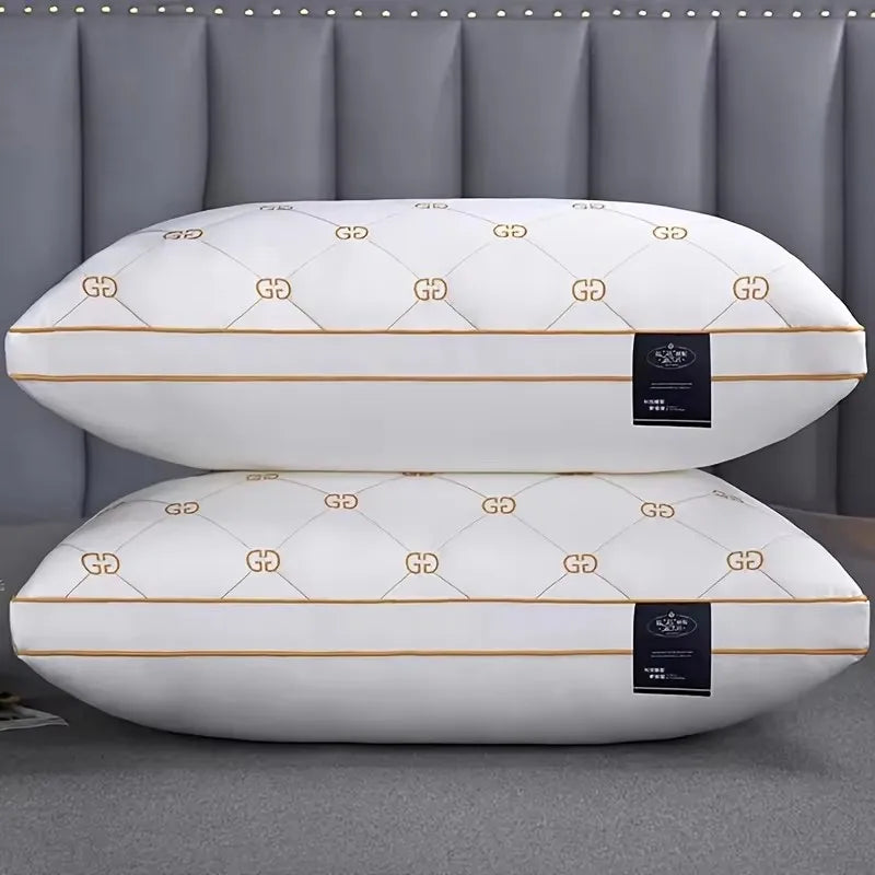 Bedroom Pillow - Sleep Neck Support, Not Easy To Collapse High Pillow Core, Suitable for Four Seasons Use, Machine Washable - WHITE / 48x74cm