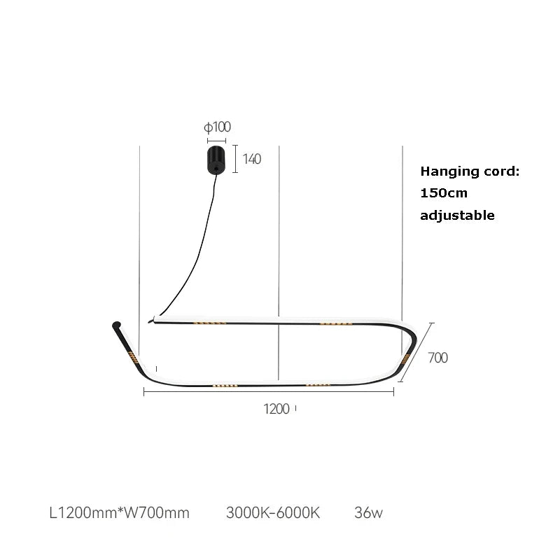Square led ceiling with trend sensor 2024 - Neutral light / 1200 mm 1 / Gold frame
