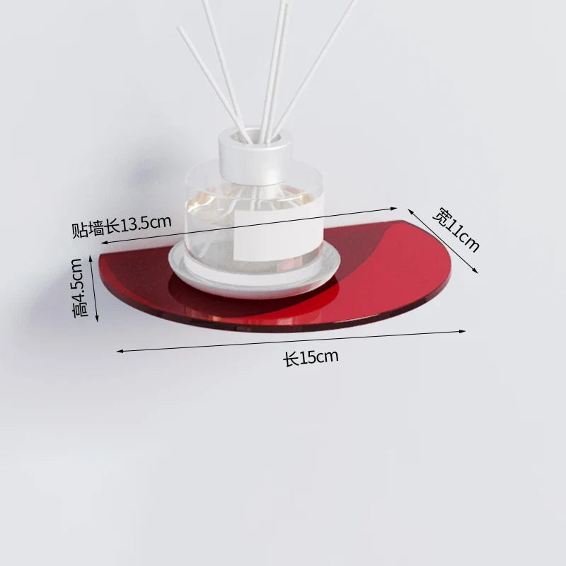 Acrylic floating shelf for modern invisible storage - 15x11cm