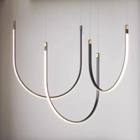 Modern u-shaped design chandelier for industrial and creative spaces