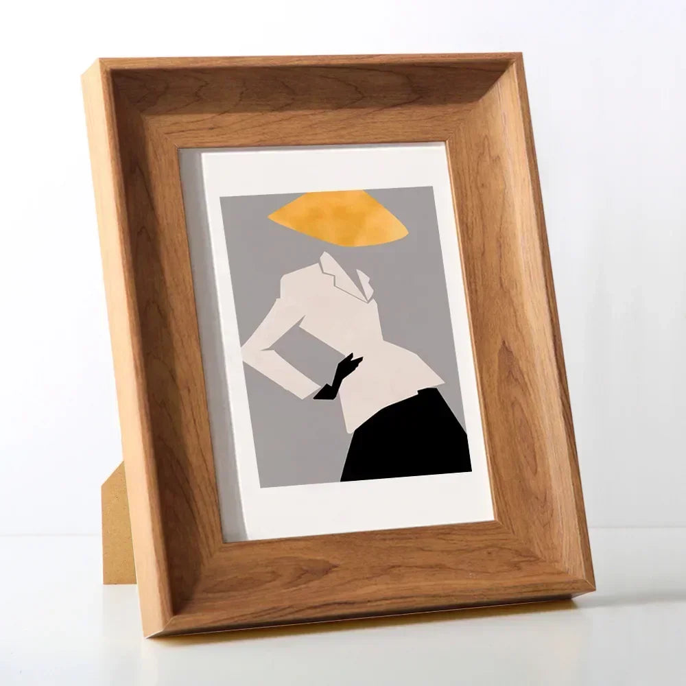 Elegant vintage wooden picture frame for wall and table decoration - Teak Color / 6 inches