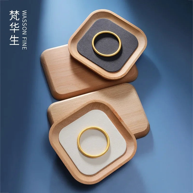 Wooden storage tray for jewelry watches and necklaces - view 2