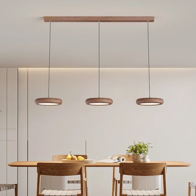Minimalist Nordic ceiling in logs with modern led lighting - view 6