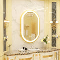 LED oval mirror with adjustable and anti-fog lighting - 32x20 inches