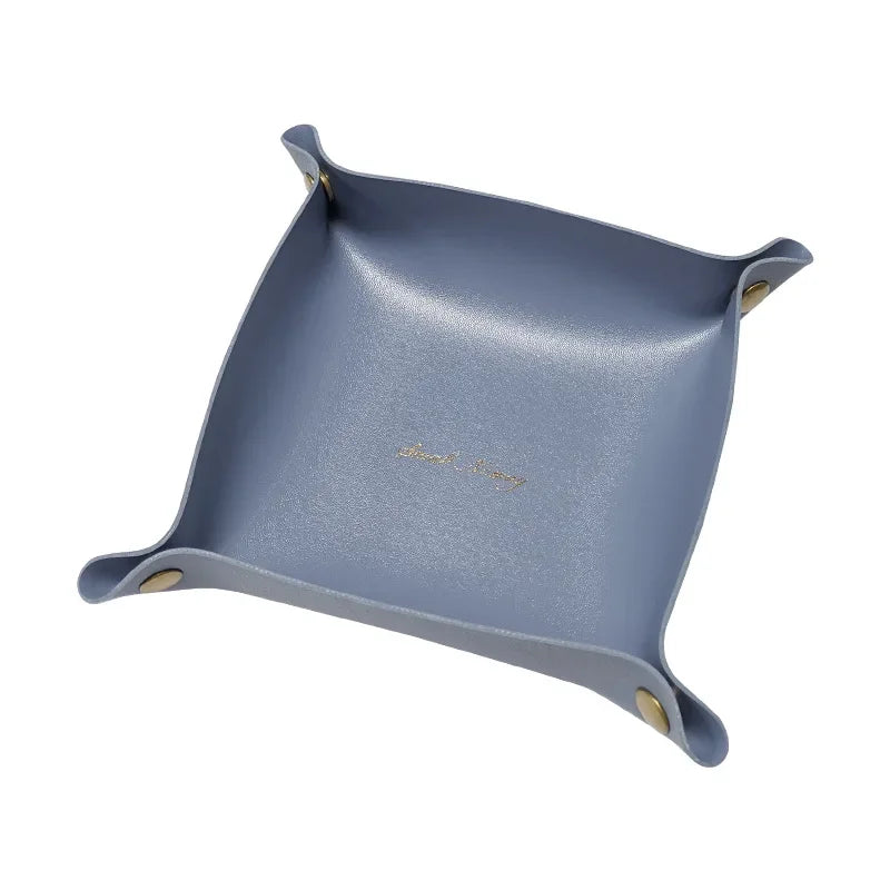 Nordic leather storage box for office and jewelry - Light Blue / 20 20 cm