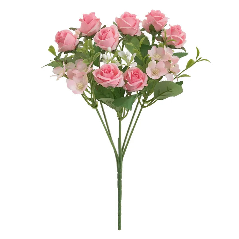 Artificial flowers wedding bouquet pink hortensia floral decoration - Pink