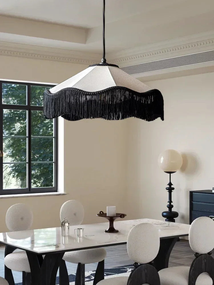 Retro fabric pendant light with pump for interior decoration - view 4