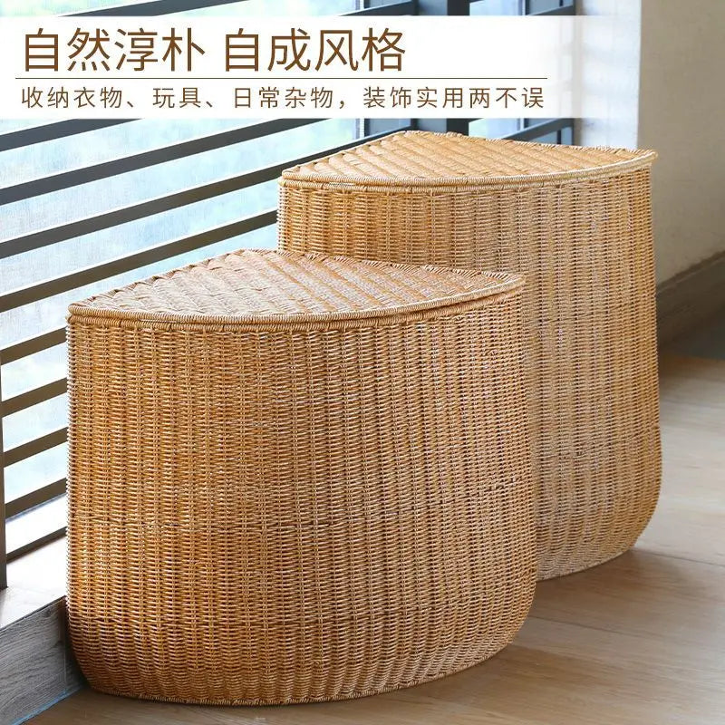 Woven dangle basket for linen and home storage - view 2
