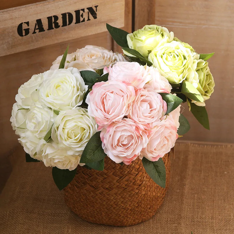 Bouquet of artificial rose wines interior and exterior decoration false flowers - view 3