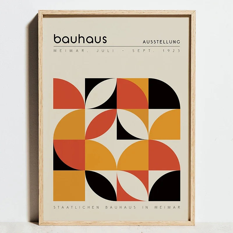 Bauhaus Geometric Poster, 20th-Century Modernist Wall Art - A4 21x30cm Unframed / F0069-4