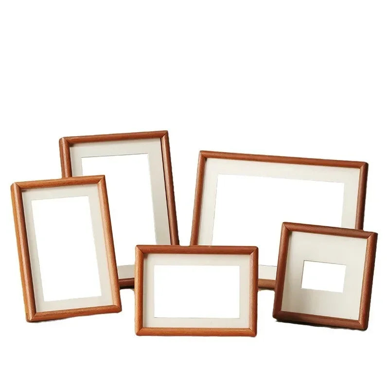 Solid Wood Round Corner Picture Frame, Walnut and Golden Sandalwood, Minimalist Design, Tabletop, Home decor - view 2