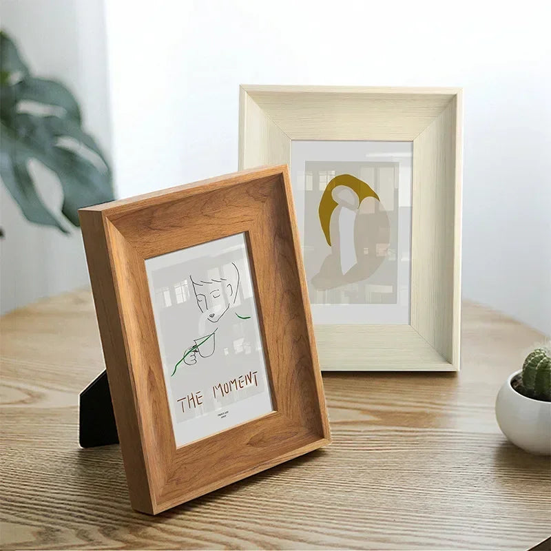 Elegant vintage wooden picture frame for wall and table decoration