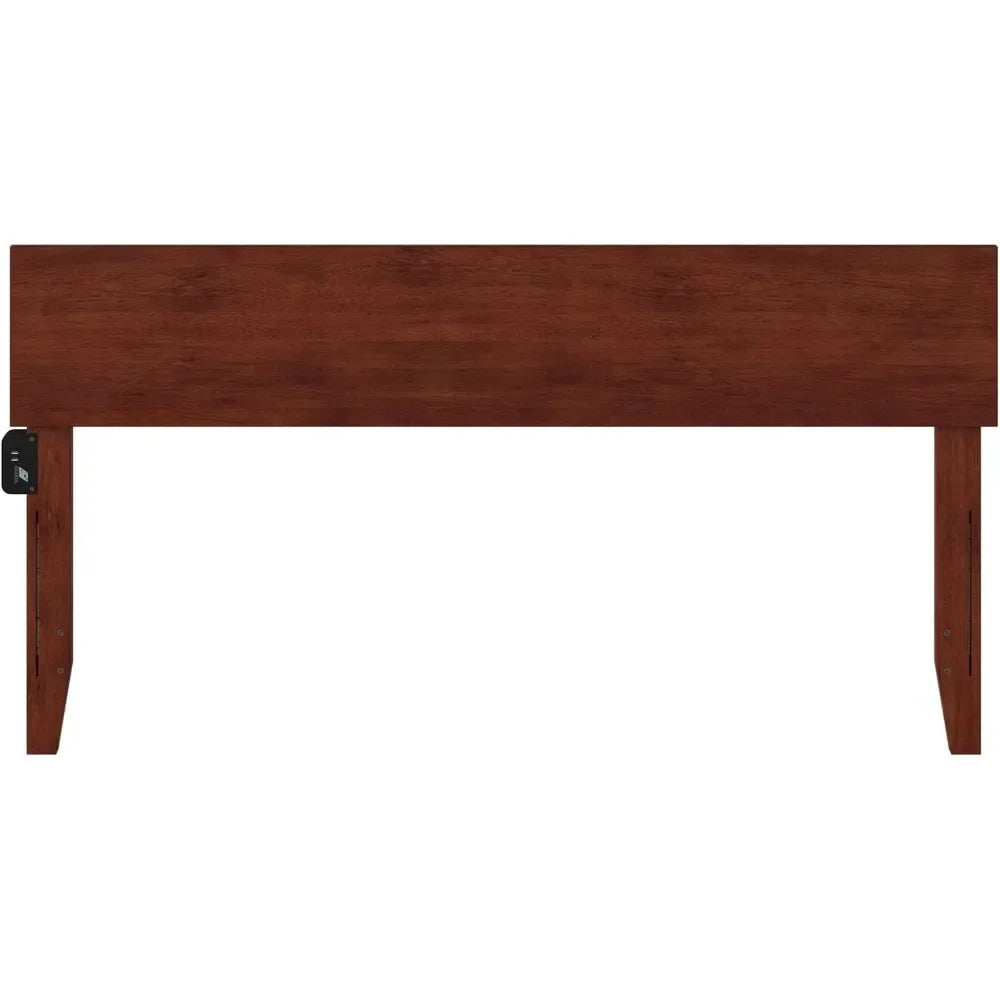 Queen Size Headboard, Walnut, Modern Solid Wood Headboard - view 5