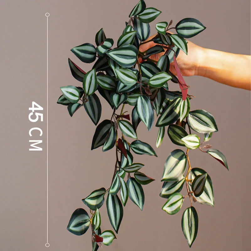 Artificial plants suspended in rattan for interior decoration - 45cm Diameter
