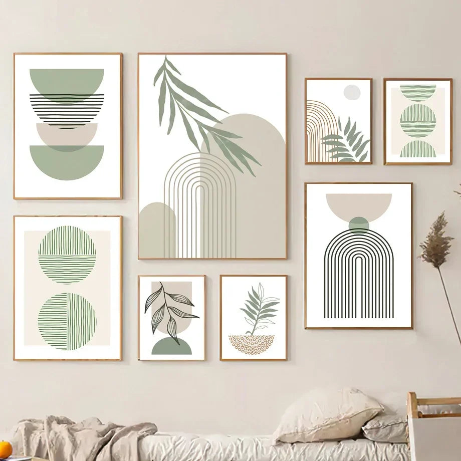 Abstract geometrical wall decoration boho style modern - view 2