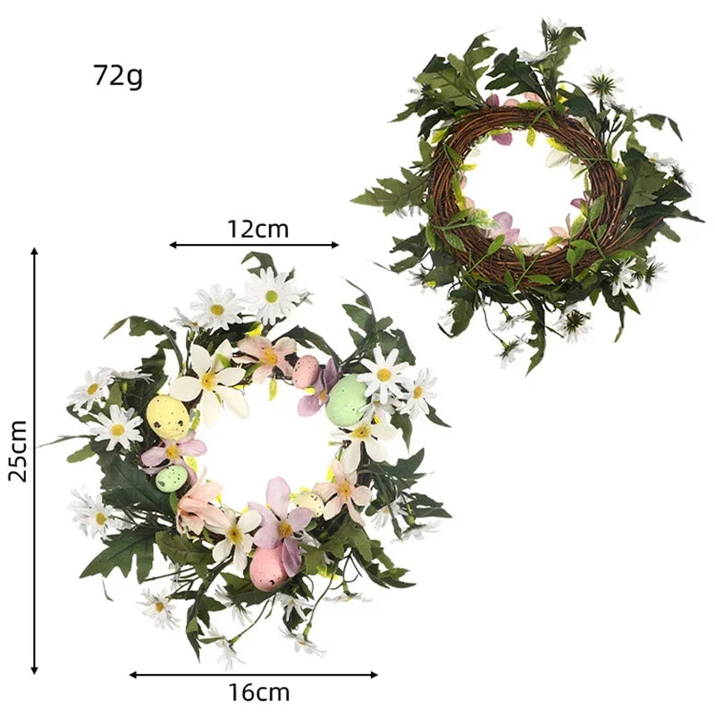 Easter decorative crown with rabbit and suspended eggs - Style B
