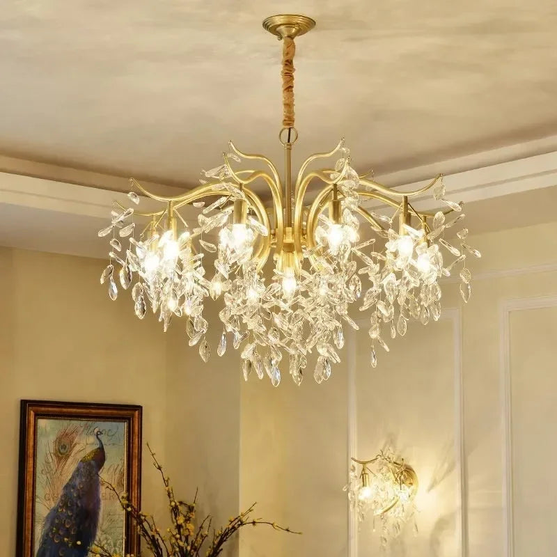 Modern crystal floral design chandelier for interior decoration