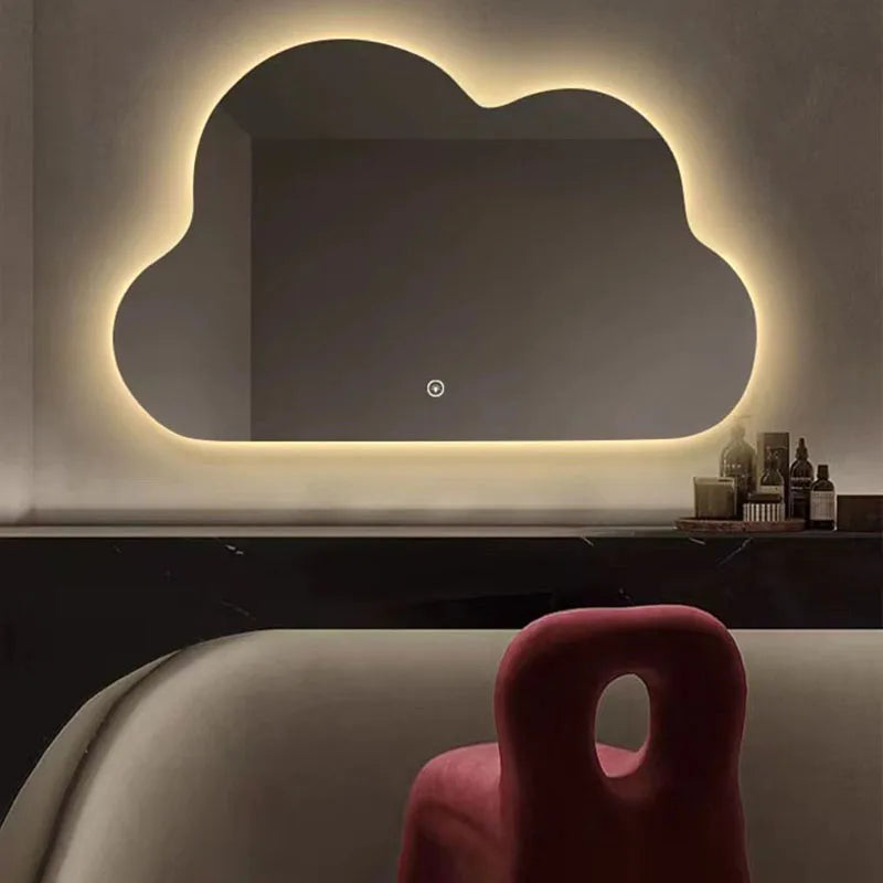 Luxury horizontal cloud mirror with led lighting for makeup - view 3