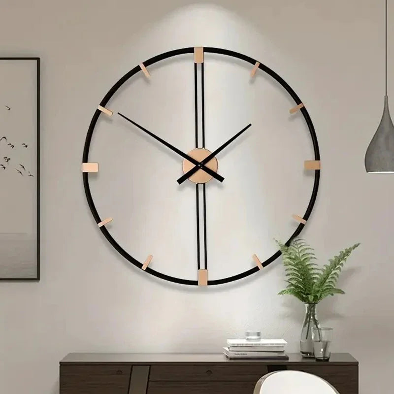 Nordic metal wall clock silent design for modern decoration