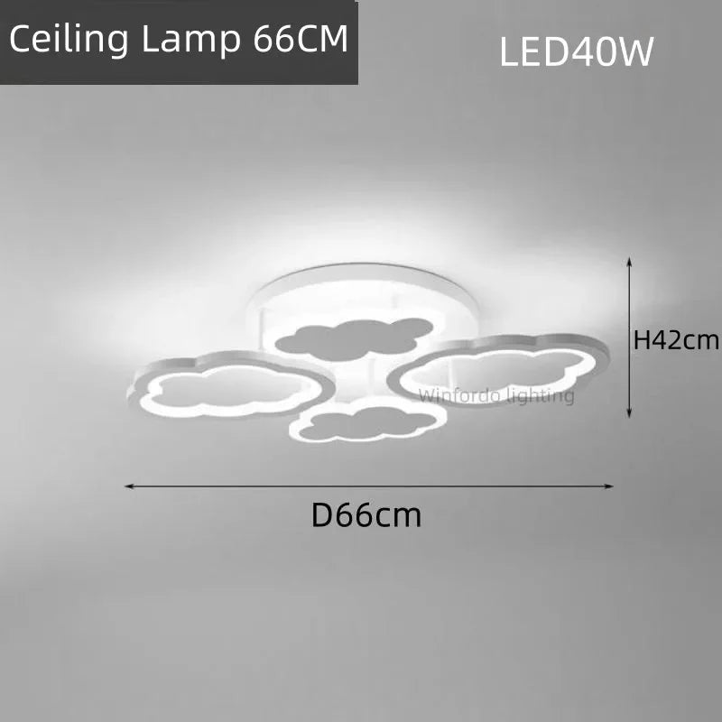 Chandelier modern creative led for children's room and indoor living room - 66CM Ceiling Lamp / Remote Control