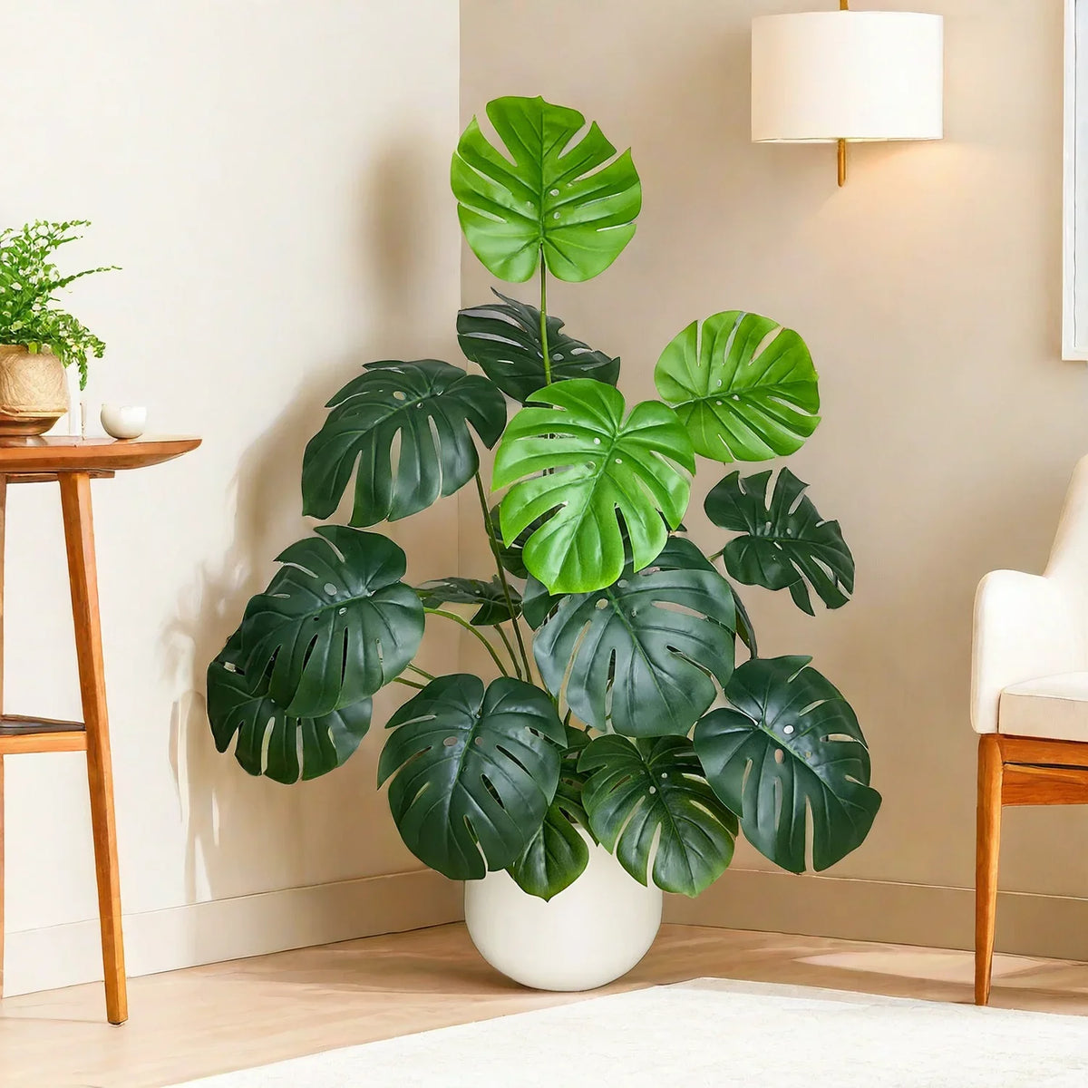 Realistic artificial monstera plant for interior decoration