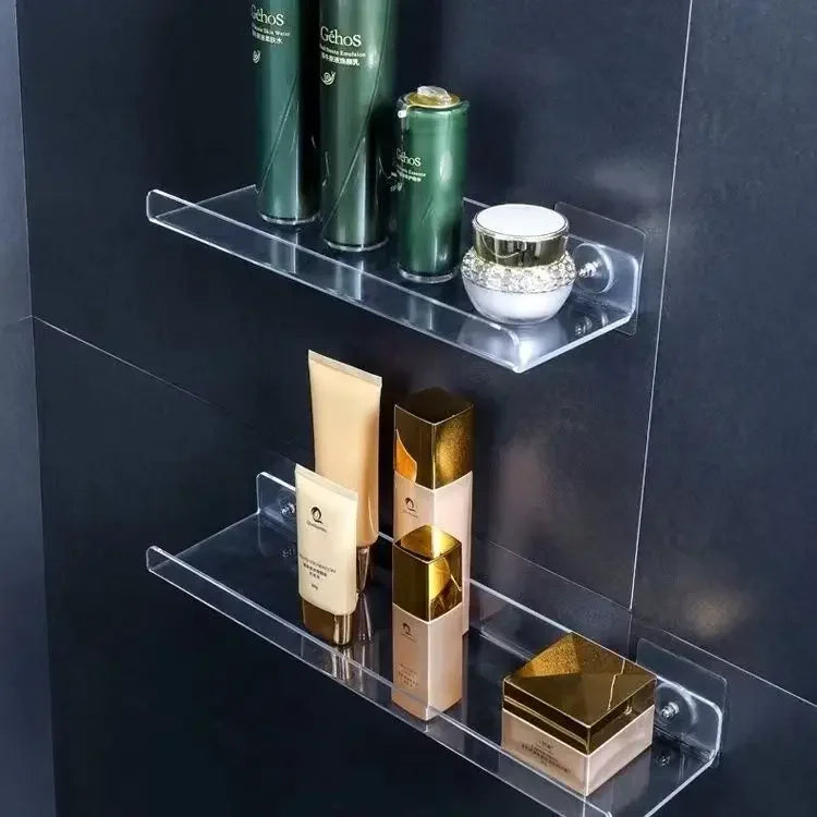 Transparent acrylic floating wall shelf for organized storage - view 4