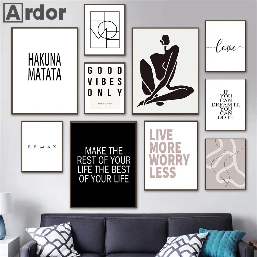 Nordic motivation quotes painting on canvas typography wall decor - view 2
